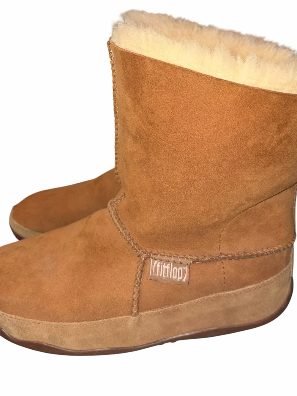 Fitflop Muk Luk Shearling Lined Suede Boots Shoes size 9